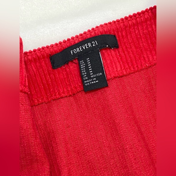 Forever 21 Red Velvet Button Short Shirt - Picture 3 of 5